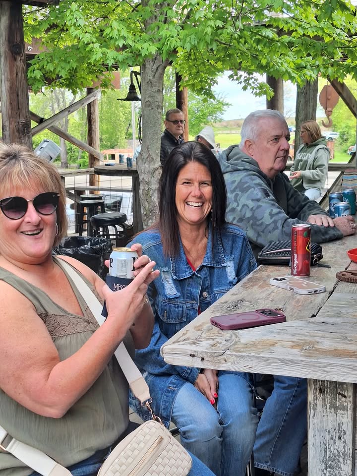 Fans hanging out at an outdoor venue